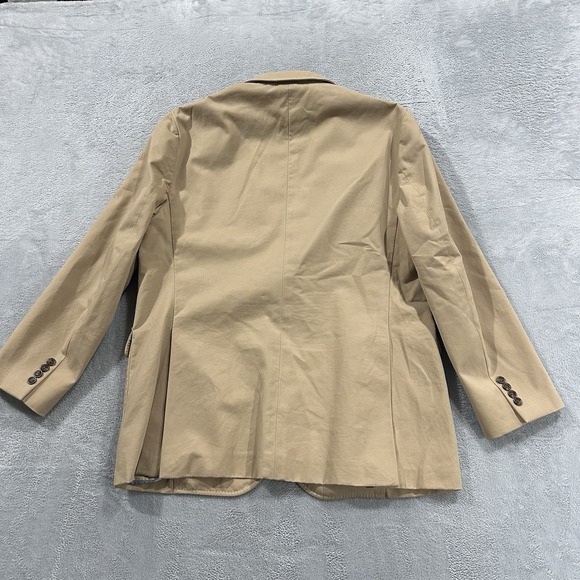 Brooks Brothers Blazer Jacket Men XL Formal Beige Denim Vtg Classic - Picture 3 of 6